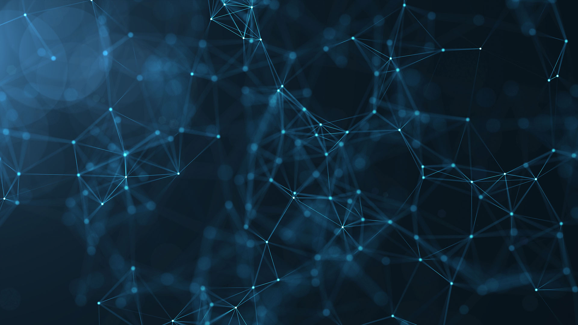 Sfondo blu notte con interconnessioni luminose azzurre